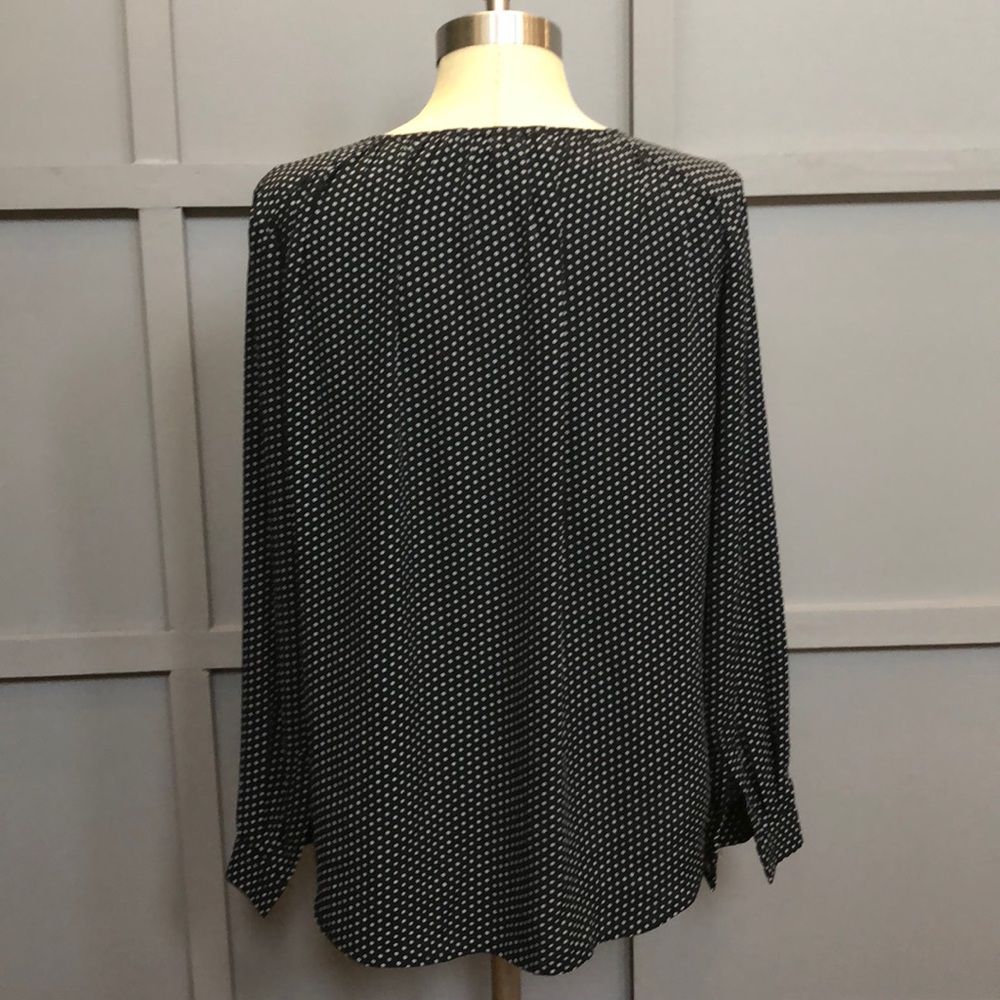 LOFT long sleeve polka dot blouse sz Small petite - Picture 3 of 4